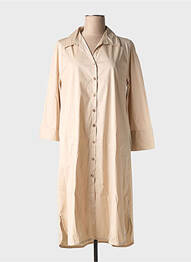 Robe mi-longue manches longues manches longues beige TOUPY femme