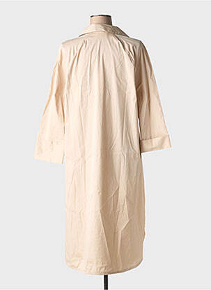 Robe mi-longue manches longues manches longues beige TOUPY femme