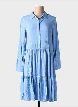 Robe mi-longue manches longues manches longues bleu MSCH COPENHAGEN femme