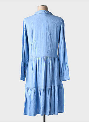 Robe mi-longue manches longues manches longues bleu MSCH COPENHAGEN femme