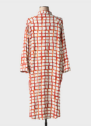 Robe mi-longue coupe fluide manches longues orange ZILCH femme