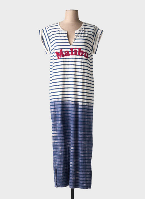 Robe longue manches courtes manches courtes bleu FIVE femme