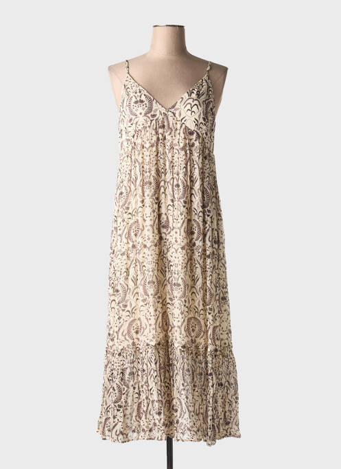 Robe longue beige IDANO pour femme