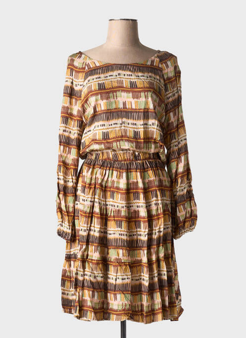 Robe mi-longue marron JOHANNA PARIS pour femme