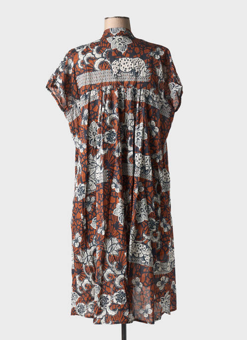 Robe mi-longue marron LA REINE TRICOTE femme