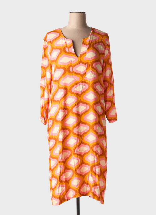 Robe mi-longue orange TOUPY pour femme