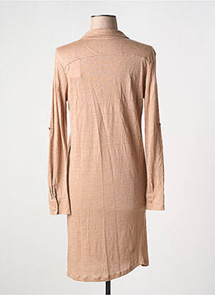 Robe mi-longue manches longues manches longues rose MAJESTIC FILATURES femme