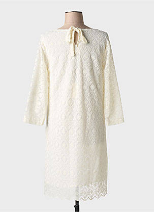 Robe mi-longue manches 3/4 manches 3/4 beige TOUPY femme