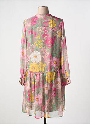 Robe courte coupe fluide manches longues vert MARC AUREL femme