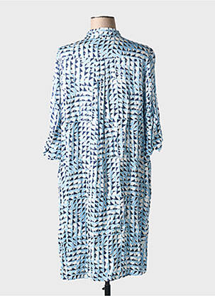 Robe mi-longue coupe fluide manches 3/4 bleu MARC AUREL femme
