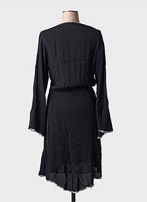 Robe mi-longue manches longues manches longues noir SCOTCH & SODA femme