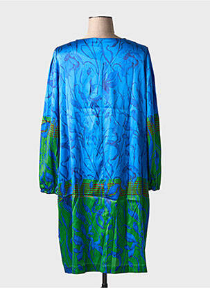 Robe mi-longue imprimé fleurs manches longues bleu CATNOIR femme
