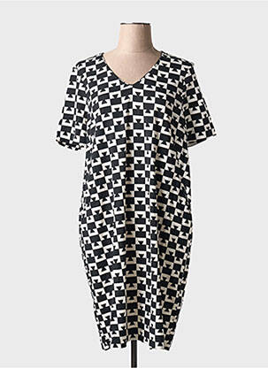 Robe mi-longue manches courtes manches courtes noir ZILCH femme
