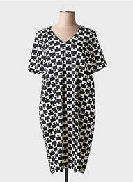 Robe mi-longue manches courtes manches courtes noir ZILCH femme