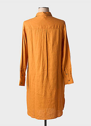 Robe courte manches longues manches longues orange YERSE femme
