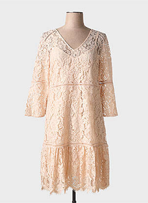 Robe mi-longue manches 3/4 manches 3/4 rose MARC AUREL femme