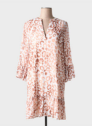 Robe mi-longue manches 3/4 manches 3/4 rose MARC AUREL femme