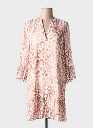 Robe mi-longue manches 3/4 manches 3/4 rose MARC AUREL femme