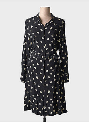 Robe mi-longue coupe fluide manches longues noir FABIENNE CHAPOT femme