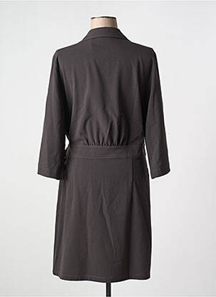 Robe mi-longue manches longues manches longues gris YAYA femme