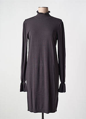 Robe pull col col montant manches longues gris YAYA femme