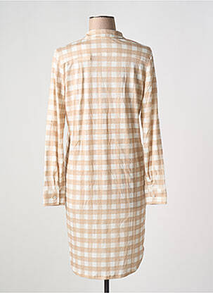 Robe courte manches longues manches longues beige MAJESTIC FILATURES femme