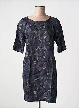Robe courte manches courtes manches courtes bleu YAYA femme