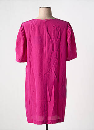 Robe courte fermeture zippée au dos manches courtes rose IDANO femme