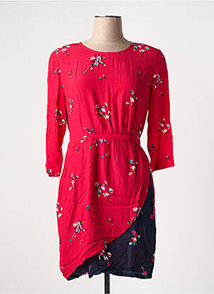 Robe courte manches 3/4 manches 3/4 rouge IDANO femme