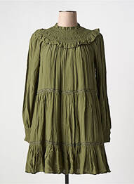 Robe courte coupe évasée manches longues vert SCOTCH & SODA femme