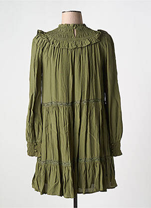 Robe courte coupe évasée manches longues vert SCOTCH & SODA femme