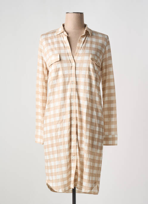 Robe courte beige MAJESTIC FILATURES pour femme