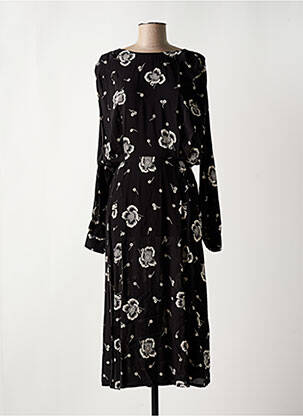 Robe longue manches longues manches longues noir IDANO femme