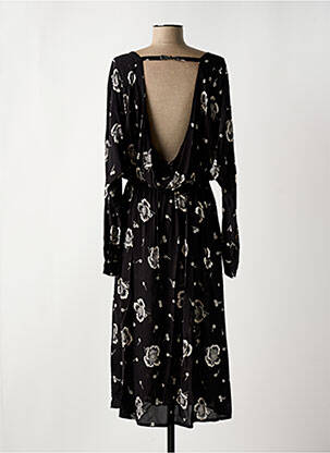 Robe longue manches longues manches longues noir IDANO femme