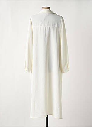 Robe mi-longue coupe fluide manches longues beige TOUPY femme
