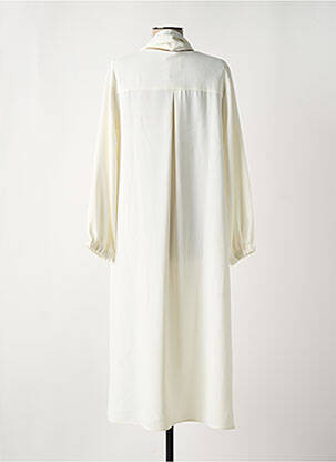 Robe mi-longue coupe fluide manches longues beige TOUPY femme