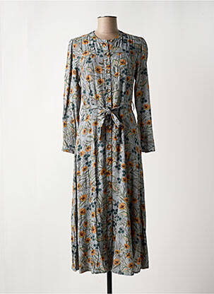Robe longue manches longues manches longues gris INDI & COLD femme
