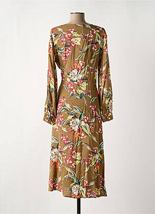 Robe mi-longue imprimé fleurs manches longues vert ALDO MARTIN'S femme