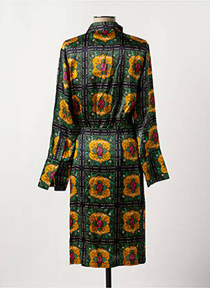 Robe mi-longue coupe fluide manches longues vert SCOTCH & SODA femme