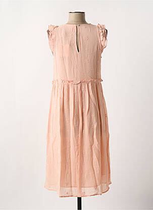 Robe mi-longue coupe fluide manches courtes rose INDI & COLD femme