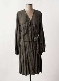 Robe mi-longue manches longues manches longues vert YAYA femme
