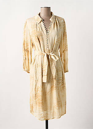 Robe courte manches longues manches longues beige YAYA femme