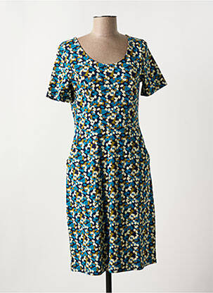 Robe mi-longue manches courtes manches courtes bleu ZILCH femme