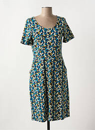 Robe mi-longue manches courtes manches courtes bleu ZILCH femme