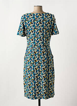 Robe mi-longue manches courtes manches courtes bleu ZILCH femme