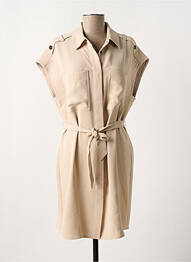 Robe courte manches courtes manches courtes beige YAYA femme