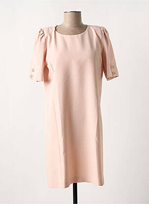 Robe courte fermeture zippée au dos manches courtes rose KOCCA femme