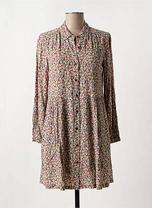 Robe courte coupe évasée manches longues rose INDI & COLD femme
