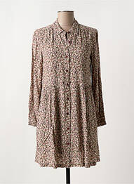 Robe courte coupe évasée manches longues rose INDI & COLD femme