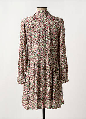 Robe courte coupe évasée manches longues rose INDI & COLD femme